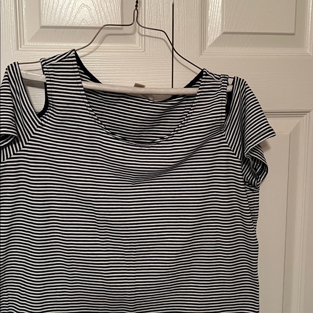 MICHAEL Michael Kors Navy and White Striped Top